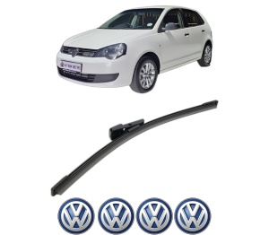 Stergator lamela spate Volkswagen POLO VIVO Hatchback (6S1, 6S3) din 2010 - 2019, pentru luneta auto, Bosch Aerotwin, din cauciuc siliconat rezistent, 4 Stickere Auto VW v25912