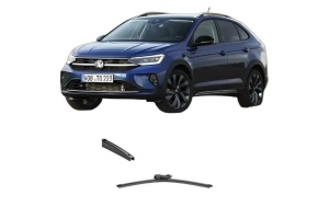 Stergator lamela spate Volkswagen TAIGO (CS1) din 2021 - 2024, pentru luneta auto, Valeo Silencio, din cauciuc siliconat rezistent, 4 Stickere Auto VW - Img 2