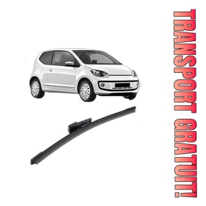 Stergator lamela spate Volkswagen UP! (121, 122, BL1, BL2, BL3, 123) din 2011 - 2023, pentru luneta auto, Bosch Aerotwin, din cauciuc siliconat rezistent, 4 Stickere Auto VW