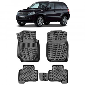 Suzuki Grand Vitara III 5D 2005-2015 Set 4 covorase auto din cauciuc tip tavita premium line 3D accesorii pentru autoturismul tau - masina v242735