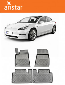 Tesla Model 3, Sedan, Din 07.2017 - Prezent , Set Covorase Auto Tip Tavita Premium 3D, din cauciuc accesorii pentru autoturismul tau - masina v169696