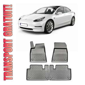 Tesla Model 3, Sedan, Din 07.2017 - Prezent , Set Covorase Auto Tip Tavita Premium 3D, din cauciuc