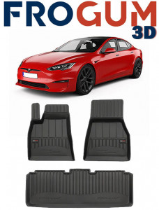 Tesla Model S, Coupe, Din 07.2012 - 03.2015 , Set Covorase Auto Tip Tavita Premium 3D, din cauciuc accesorii pentru autoturismul tau - masina v171370