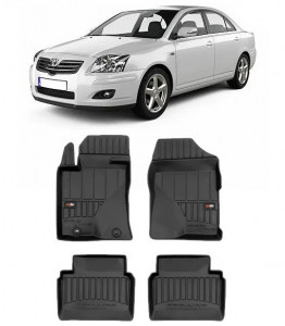 Toyota Avensis II, Sedan, Din 03.2003 - 12.2008 , Set Covorase Auto Tip Tavita Premium 3D, din cauciuc accesorii pentru autoturismul tau - masina v171231