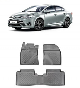 Toyota Avensis III, Sedan, Din 01.2009 - 08.2018 , Set Covorase Auto Tip Tavita Premium 3D, din cauciuc accesorii pentru autoturismul tau - masina v171421