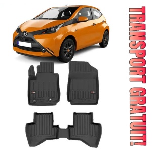 Toyota Aygo II Din 07.2014 - Prezent, Hatchback , Set Covorase Auto Tip Tavita Premium 3D, din cauciuc