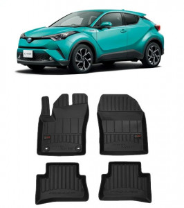 Toyota C-Hr, Suv, Din 01.2017 - Prezent , Set Covorase Auto Tip Tavita Premium 3D, din cauciuc accesorii pentru autoturismul tau - masina v174077