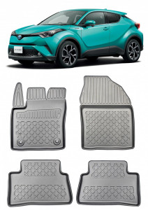 Toyota C-Hr, Suv, Din 01.2017 - Prezent , Set Covorase Auto Tip Tavita Premium 3D, din cauciuc accesorii pentru autoturismul tau - masina v173272