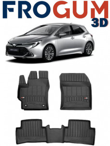 Toyota Corolla Hybrid Din 2019 - Prezent, Hatchback , Set Covorase Auto Tip Tavita Premium 3D, din cauciuc accesorii pentru autoturismul tau - masina v161551