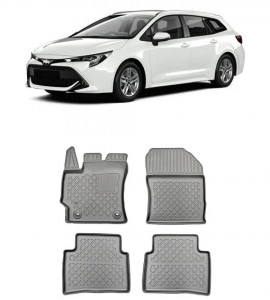 Toyota Corolla XII E210, Combi, Din 03.2019 - Prezent , Set Covorase Auto Tip Tavita Premium 3D, din cauciuc accesorii pentru autoturismul tau - masina v173241