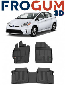 Toyota Prius III, Hatchback, Din 06.2009 - 03.2016 , Set Covorase Auto Tip Tavita Premium 3D, din cauciuc accesorii pentru autoturismul tau - masina v171133