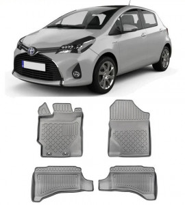 Toyota Yaris III Hybrid, Hatchback, Din 2015 - 08.2020 , Set Covorase Auto Tip Tavita Premium 3D, din cauciuc accesorii pentru autoturismul tau - masina v170981