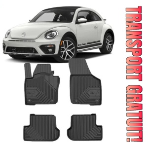 Volkswagen Beetle Din 11.2011 - 07.2019, Hatchback , Set Covorase Auto Tip Tavita Premium 3D, din cauciuc