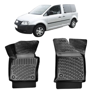 Volkswagen Caddy III Panelvan 1St Row 2004-2020 Set 2 covorase auto din cauciuc tip tavita premium line 3D - Transport Gratuit! accesorii pentru autoturismul tau - masina v48151