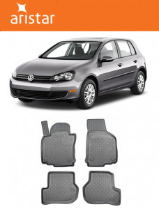 Volkswagen Golf 6, Hatchback, Din 06.2007 - 09.2012 , Set Covorase Auto Tip Tavita Premium 3D, din cauciuc accesorii pentru autoturismul tau - masina v174927