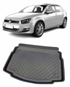 Volkswagen Golf 7 Hatchback din 10.2012 - 12.2019, Tavita Pentru Portbagaj Lux Premium Dedicata, Portbagaj Inferior Roata Rezerva Ingusta / Kit Reparatie *3 accesorii pentru autoturismul tau - masina v201345