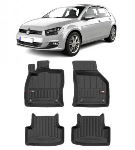 Volkswagen Golf 7 Sportsvan, Van, Din 05.2014 - 12.2020 , Set Covorase Auto Tip Tavita Premium 3D, din cauciuc accesorii pentru autoturismul tau - masina v172550