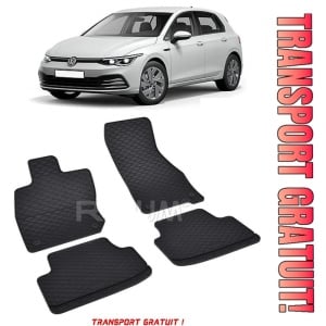 Volkswagen Golf 8 MhEV fabricat din 11.2020 - Prezent, Hatchback, set covorase auto dedicate, din cauciuc 100% Premium - Transport Gratuit