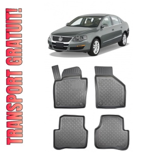 Volkswagen Passat B6, Sedan, Din 2005 - 10.2009 , Set Covorase Auto Tip Tavita Premium 3D, din cauciuc