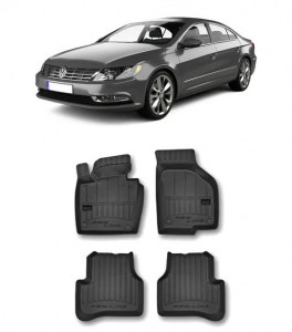 Volkswagen Passat CC, Coupe, Din 06.2008 - 11.2016 , Set Covorase Auto Tip Tavita Premium 3D, din cauciuc accesorii pentru autoturismul tau - masina v175415