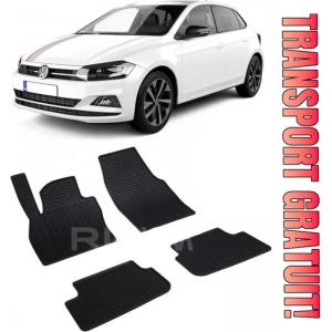 Volkswagen Polo VI, Hatchback, fabricat din 10.2017 - Prezent, set covorase auto dedicate, din cauciuc 100% Premium