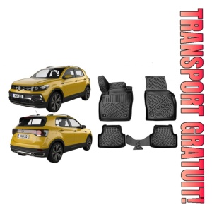 Volkswagen T-Cross 2019-2025 Set 4 covorase auto din cauciuc tip tavita premium line 3D