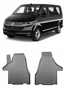 Volkswagen T6, Van, Din 06.2015 - Prezent, Ampatament Scurt , Set Covorase Auto Tip Tavita Premium 3D, din cauciuc accesorii pentru autoturismul tau - masina v175000