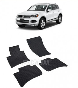 Volkswagen Touareg II, Suv, fabricat din 02.2010 - 03.2018, set covorase auto dedicate, din cauciuc 100% Premium accesorii pentru autoturismul tau - masina v159283