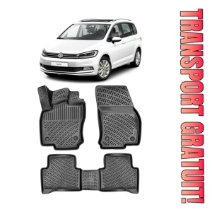 Volkswagen Touran II 2015-2025 Set 4 covorase auto din cauciuc tip tavita premium line 3D