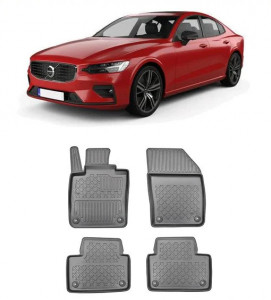 Volvo S60 III, Sedan, Din 10.2018 - Prezent , Set Covorase Auto Tip Tavita Premium 3D, din cauciuc accesorii pentru autoturismul tau - masina v170645