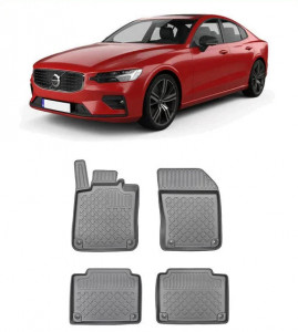 Volvo S90 Hybrid, Sedan, Din 2020 - Prezent , Set Covorase Auto Tip Tavita Premium 3D, din cauciuc accesorii pentru autoturismul tau - masina v171825