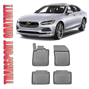Volvo S90, Sedan, Din 09.2016 - Prezent, 4X2 , Set Covorase Auto Tip Tavita Premium 3D, din cauciuc
