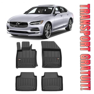 Volvo S90, Sedan, Din 09.2016 - Prezent , Set Covorase Auto Tip Tavita Premium 3D, din cauciuc