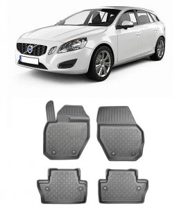 Volvo V60 I, Combi, Din 10.2010 - 01.2018 , Set Covorase Auto Tip Tavita Premium 3D, din cauciuc accesorii pentru autoturismul tau - masina v174578