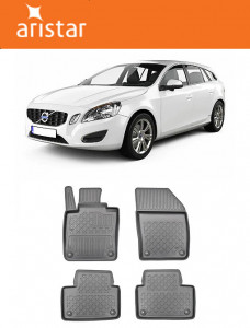 Volvo V60 II, Combi, Din 07.2018 - Prezent , Set Covorase Auto Tip Tavita Premium 3D, din cauciuc accesorii pentru autoturismul tau - masina v170557