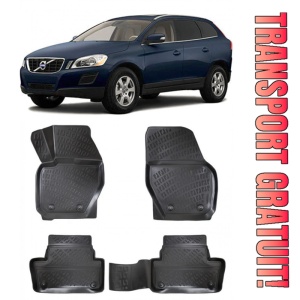 Volvo XC-60 (I) 2008-2017 Set 4 covorase auto din cauciuc tip tavita premium line 3D