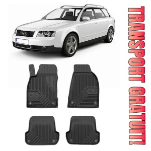 Audi A4 B6 Din 11.2001 - 10.2004, Combi , Set Covorase Auto Tip Tavita Premium 3D, din cauciuc