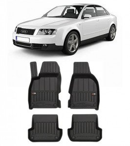 Audi A4 B6 Din 11.2001 - 10.2004, Sedan , Set Covorase Auto Tip Tavita Premium 3D, din cauciuc accesorii pentru autoturismul tau - masina v164221