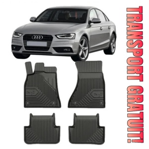 Audi A4 B8 Din 01.2008 - 10.2015, Sedan , Set Covorase Auto Tip Tavita Premium 3D, din cauciuc