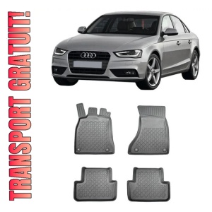 Audi A4 B8, Sedan, Din 01.2008 - 10.2015 , Set Covorase Auto Tip Tavita Premium 3D, din cauciuc