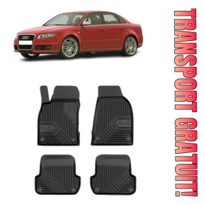 Audi A4 Rs4 Quattro Din 2006 - 2008, Sedan , Set Covorase Auto Tip Tavita Premium 3D, din cauciuc