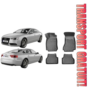 Audi A5 I 2007-2016 Set 4 covorase auto din cauciuc tip tavita premium line 3D