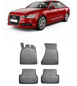 Audi A6 C7, Sedan, Din 03.2011 - 05.2018 , Set Covorase Auto Tip Tavita Premium 3D, din cauciuc accesorii pentru autoturismul tau - masina v174755