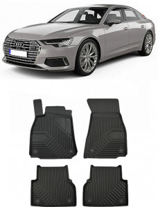 Audi A6 C8 Din 06.2018 - Prezent, Sedan , Set Covorase Auto Tip Tavita Premium 3D, din cauciuc accesorii pentru autoturismul tau - masina v166076