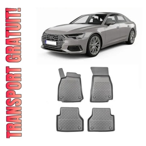 Audi A6 C8, Sedan, Din 06.2018 - Prezent , Set Covorase Auto Tip Tavita Premium 3D, din cauciuc