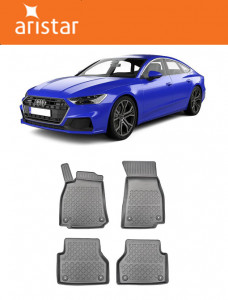 Audi A7 C8, Sportback, Din 02.2018 - Prezent , Set Covorase Auto Tip Tavita Premium 3D, din cauciuc accesorii pentru autoturismul tau - masina v174040