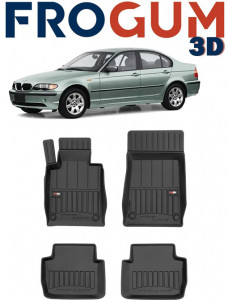 Bmw Seria 3 E46 Din 1998 - 02.2005, Sedan, Fara X-DrIVe , Set Covorase Auto Tip Tavita Premium 3D, din cauciuc accesorii pentru autoturismul tau - masina v162251