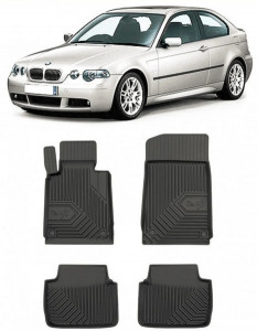 Bmw Seria 3 E46 Din 1998 - 08.2005, Hatchback, Nu Corespunde Pentru XdrIVe , Set Covorase Auto Tip Tavita Premium 3D, din cauciuc accesorii pentru autoturismul tau - masina v166826