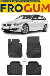 Bmw Seria 3 F31 Din 12.2012 - 02.2019, Combi, Fara X-DrIVe , Set Covorase Auto Tip Tavita Premium 3D, din cauciuc accesorii pentru autoturismul tau - masina v162077