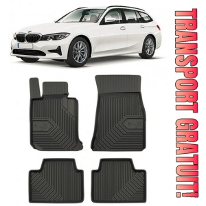 Bmw Seria 3 G21 Din 06.2019 - Prezent, Combi , Set Covorase Auto Tip Tavita Premium 3D, din cauciuc